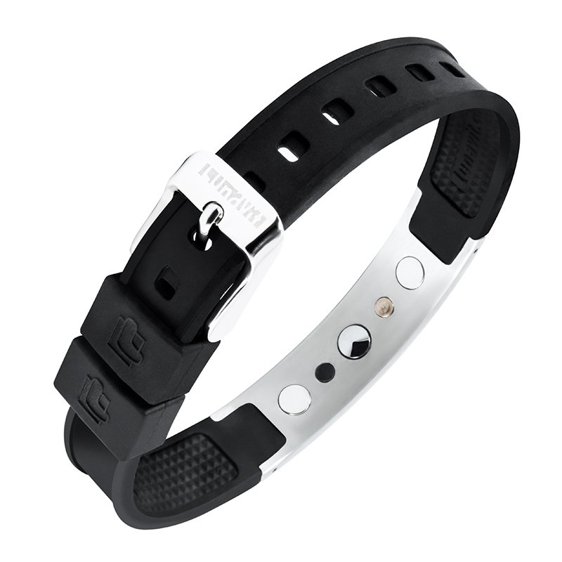 Lunavit Magnet Silikonarmband Carbo Stripe Lunavit Magnetarmband Carbo Stripe aus Silikon mit Carbon für Damen und Herren Ansicht Inserts